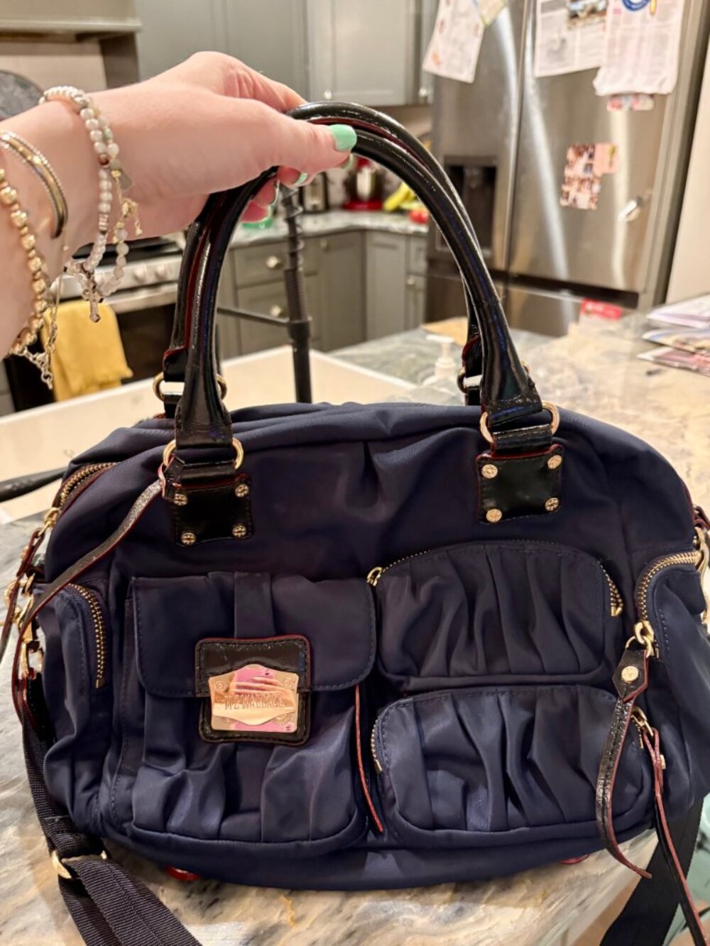 MZ Wallace Navy Nylon Bag